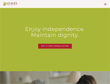 Tablet Screenshot of leavespersonalcare.com